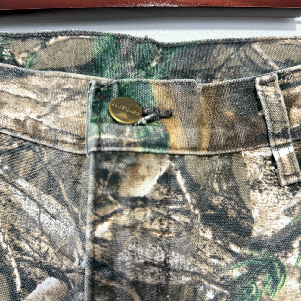 NWOT Carhartt RealTree Camo Carpenter Pants B235 977 Mens 33 x32 Made in USA - Picture 3 of 7